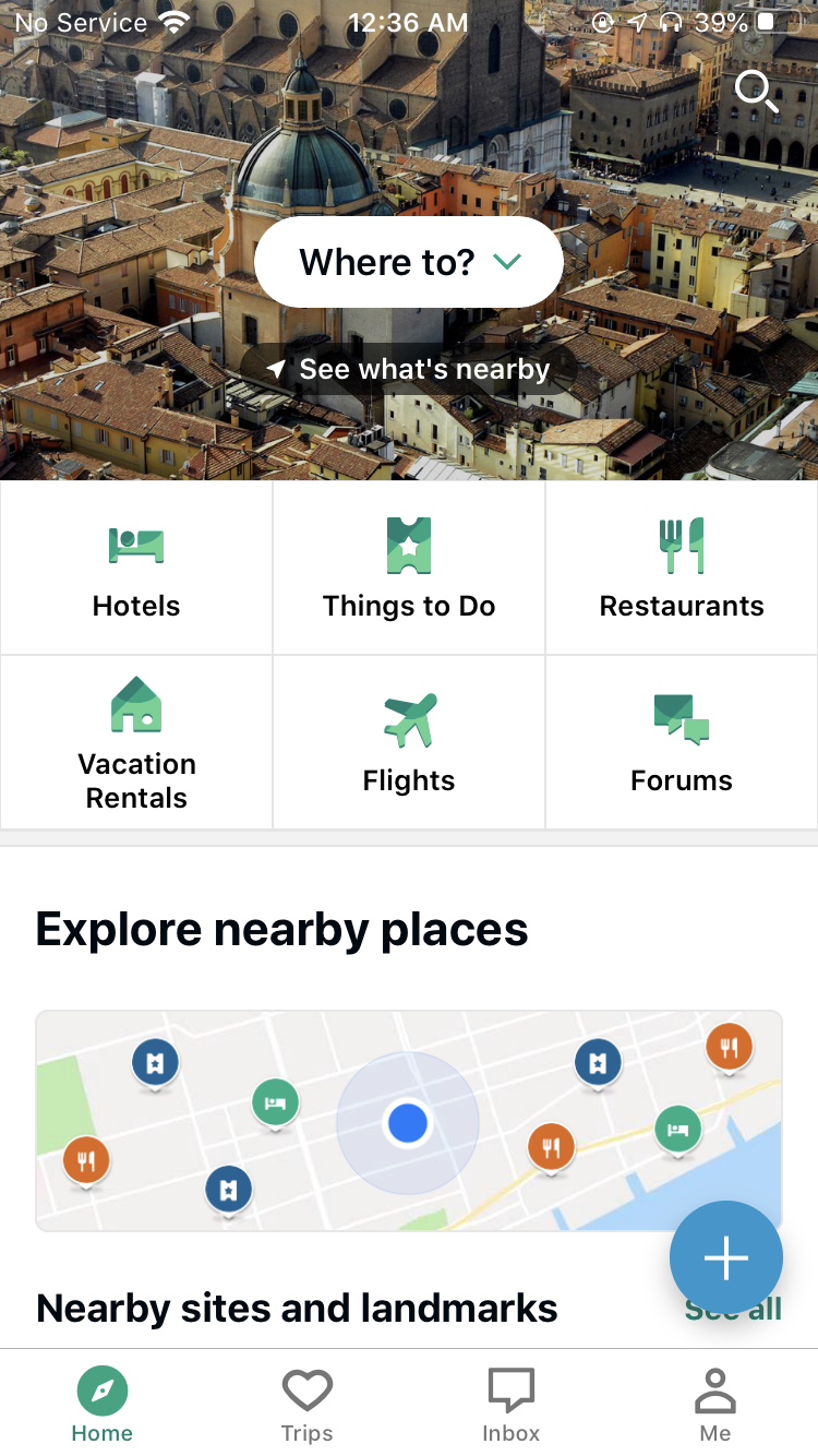 image of tripadvisor homepage